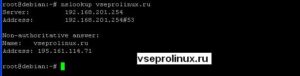 Узнаем ip-адрес сайт через линукс