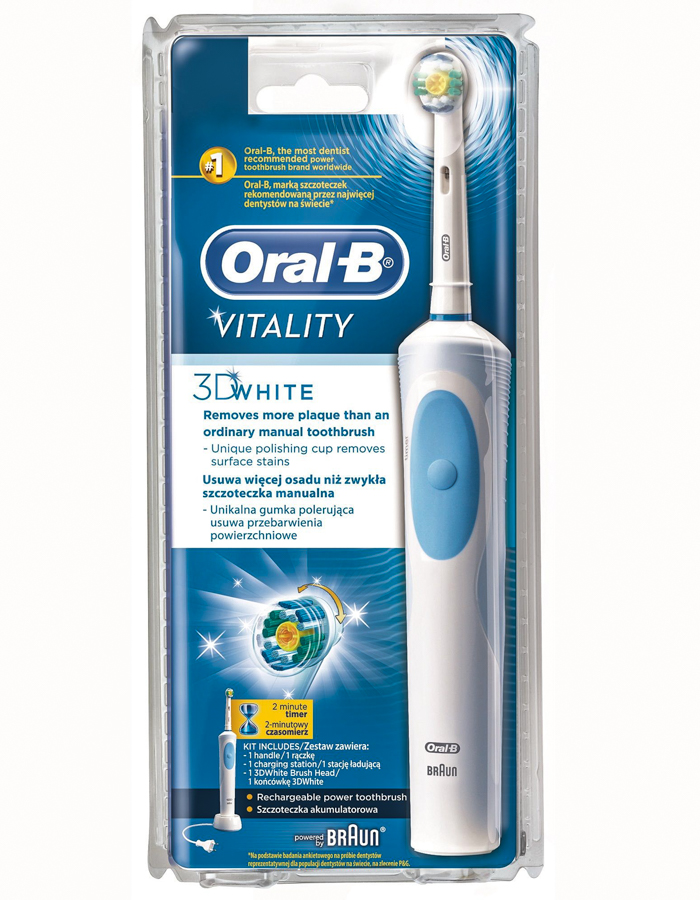 Braun Oral B Vitality 3D White - ТОП-7 лучших электрических зубных щеток 2022 года