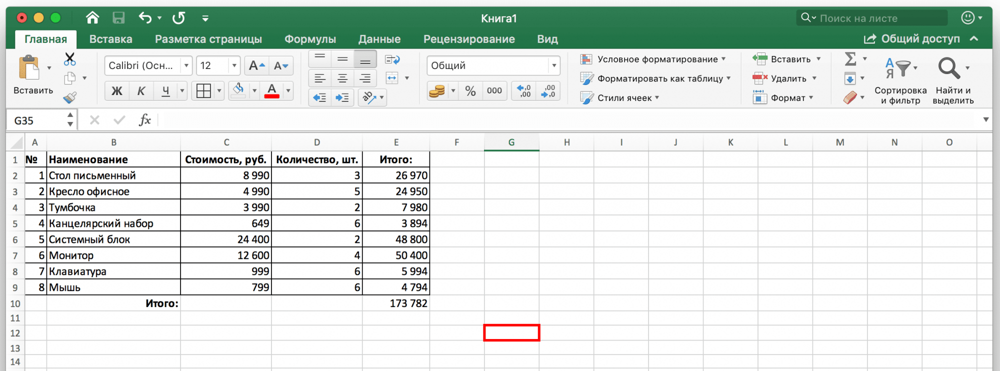 4 варианта, как вычислить сумму столбца в Excel